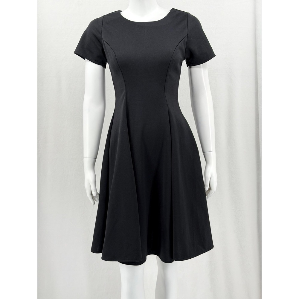 Vintage Simco Dress Womens 2 Black Fit & Flare Short Sleeve Formalwear Event